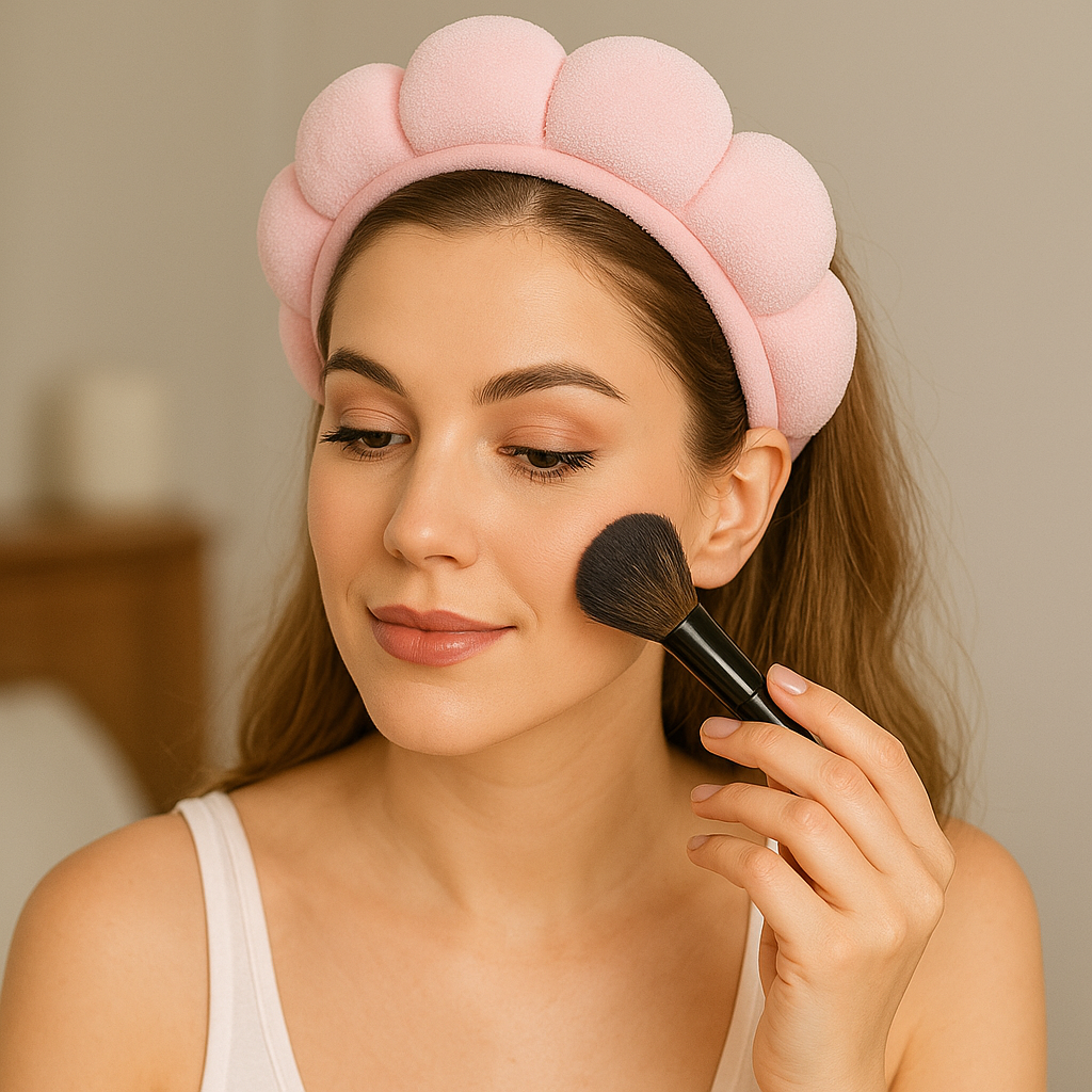 Puffy Headband Pink Set for Women Girls